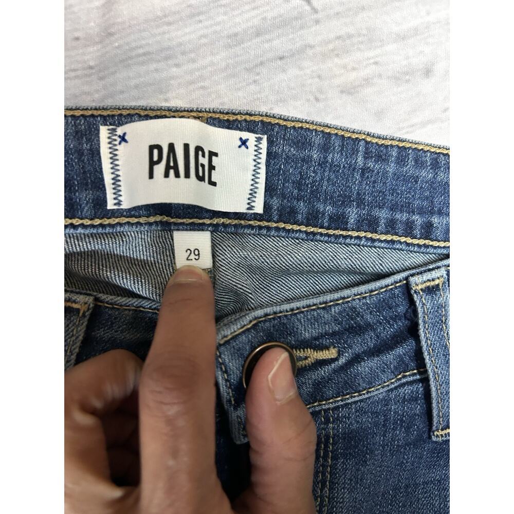 Paige Verdugo Ankle Jeans Size 29 Boho Medium Wash Patchwork Skinny Denim - Picture 4 of 7